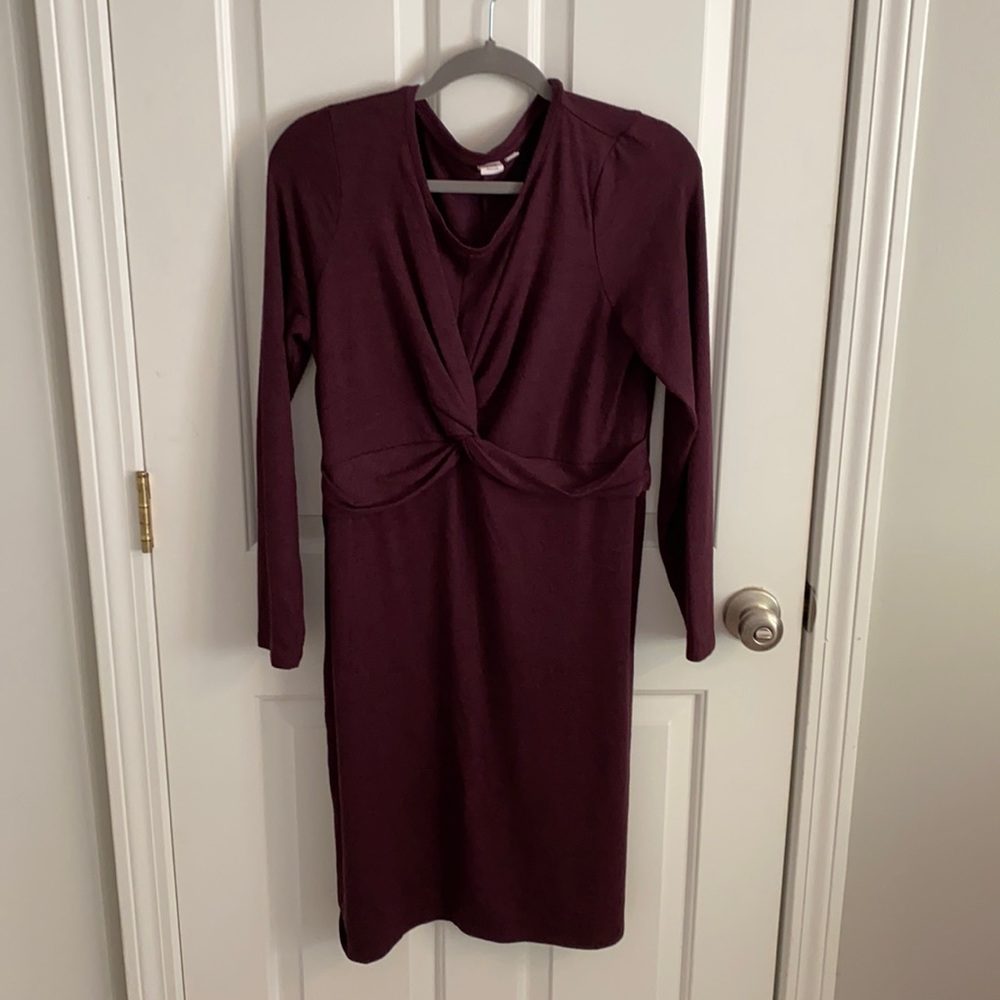 GAP Burgundy Long Sleeve Dress